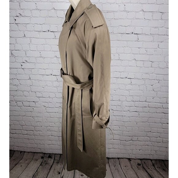 Saxton Hall Brown Thermo Lite Lined Belted Double Breasted Trench Coat Size 10 - Picture 15 of 16